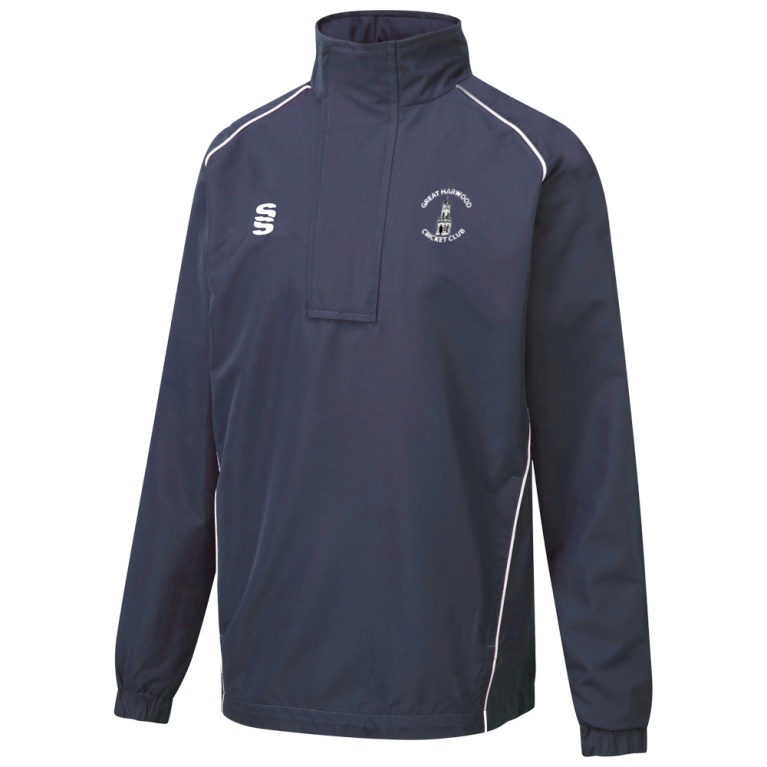 GREAT HARWOOD CC Dual Curve 1/4 Zip Rain Jacket : Navy